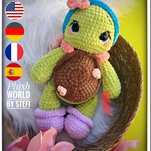 Zoe the Turtle Crochet Pattern PDF file in English, French, German and Spanish