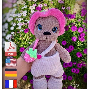 Strawberry Teddy Bear Amigurumi Crochet Pattern (PDF)