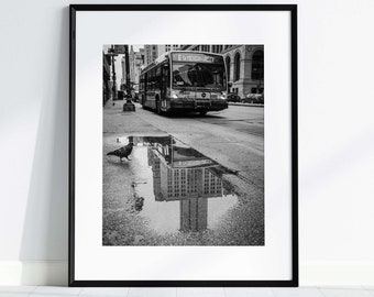 Chicago Gallery Wall Set Chicago City Wall art Architecture black and white prints collection city scape wall art Chicago CTA print bus stop