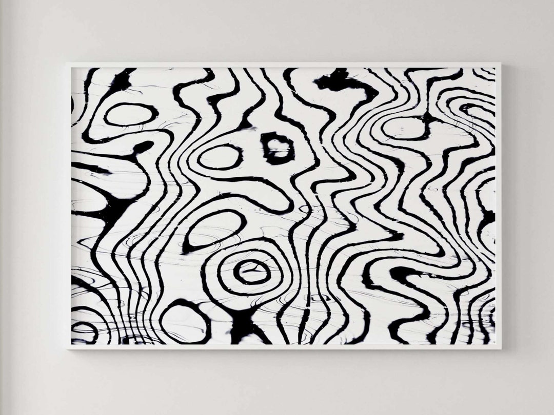 Black and White Modern Abstract Art Print Living Room Wall Art Abstract ...