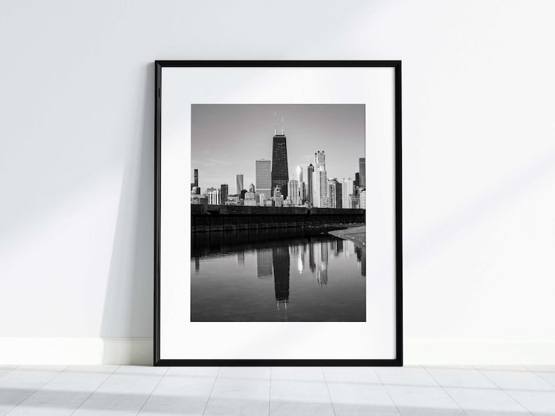 Chicago Skyline Black and White Photo Prints Photography Wall Gallery ...