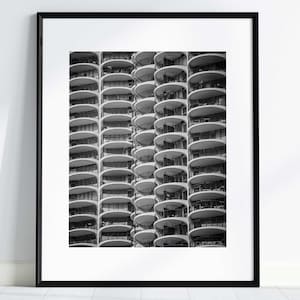 Photography Gallery Wall Set Chicago Skyline Wall art black and Architecture white wall decor collection abstract photography wall art