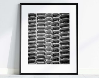 Photography Gallery Wall Set Chicago Skyline Wall art black and Architecture white wall decor collection abstract photography wall art