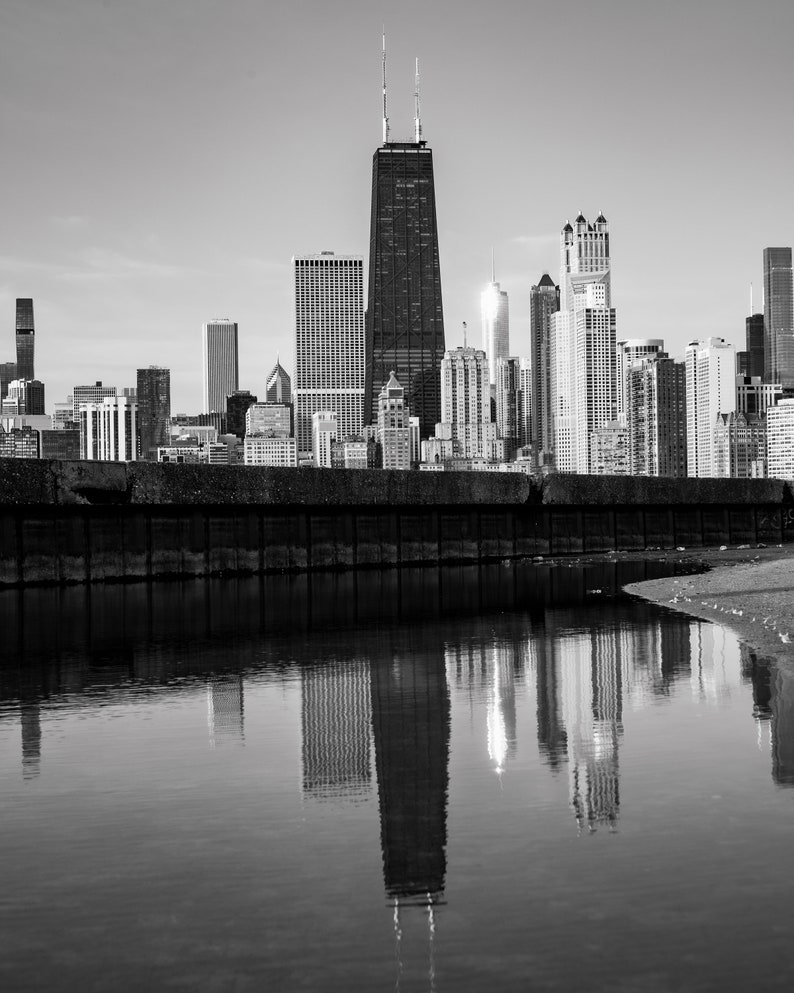 Chicago Skyline Black and White Photo Prints Photography Wall Gallery ...