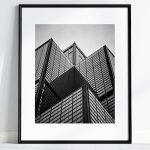 Abstract Architecture Chicago cityscape Wall hanging art Willis Tower Sears Tower black and white photo prints collection office decor