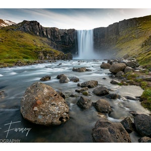 Nature photo print landscape wall art landscape photo waterfall print fine art photography home office home wall decor Iceland nature print