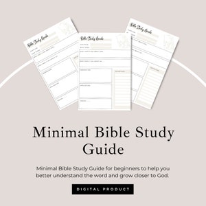 Digital Bible study guide, Digital study guide, minimal bible study guide, instant download, Printable bible study guide, printable guide,