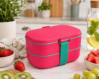 Bento Box for Adults & Teens, Leak Proof Lunch Container with Utensils, Meal Prep Food Box for Work School Travel