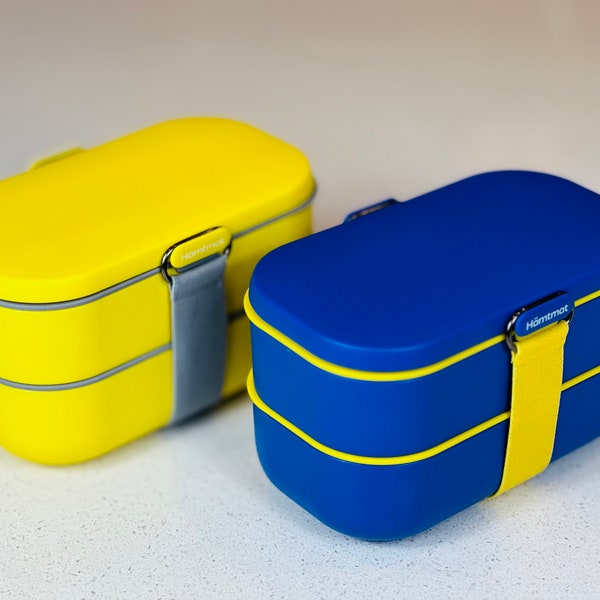 2 Set Bento Box voor volwassenen, Bento lunchbox in Oekraïense stijl met geïsoleerde lunchtas, lekvrije lunchcontainer, Japanse Bento Box