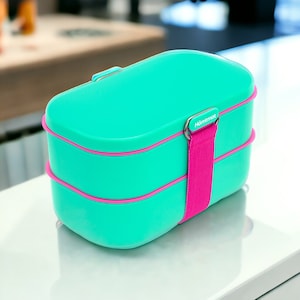 Bento Lunch Box for Women, Unique Bento Box for Adults and Kids, Cute Leak Proof Food Container with 2 Dividers, Bright Bento Box Set