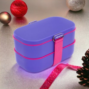 Purple Bento Box For Adults, Cute Bento Lunchbox, Lunch Container, Portable Schools Kids Lunch Box, Leakproof Kawaii Bento Box, Lunch Bag