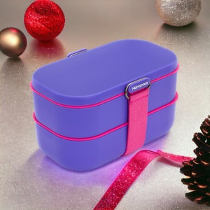 Lonchera Bento Morada Para Adultos, Linda Lonchera Bento, Contenedor Para Almuerzo, Lonchera Portátil Para Niños En La Escuela, Lonchera Bento Kawaii A Prueba De Fugas, Bolsa Para Almuerzo