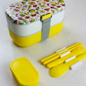 Caja bento para adultos, bonito set de cajas bento, contenedor portátil para almacenar alimentos, lonchera para niños, cajas bento para la vuelta al cole, regalo para el Día del Padre
