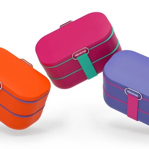Set of 3 Cute Bento Box, Bento Lunch Box for Adults, Office Bento Box, Cute Leak Proof Food Container with 2 Dividers Kids Bento Box