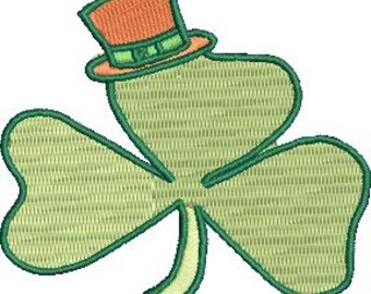 Design Shamrock with Hat Embroidery Design File For Patch or Jacket