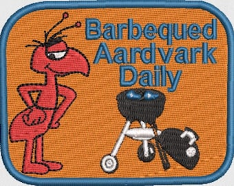 Design Ant BBQ Aardvark Embroidery Design Instant Digital Download