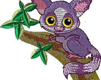 Design Baby Lemur Embroidery Design File For Onesie or baby clothes