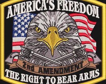 Finished Patch Americas Freedom 2nd Amendment Patch 5 Inches