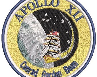 Parche terminado de la misión del programa espacial de la NASA Apolo 12, parche de 5 pulgadas