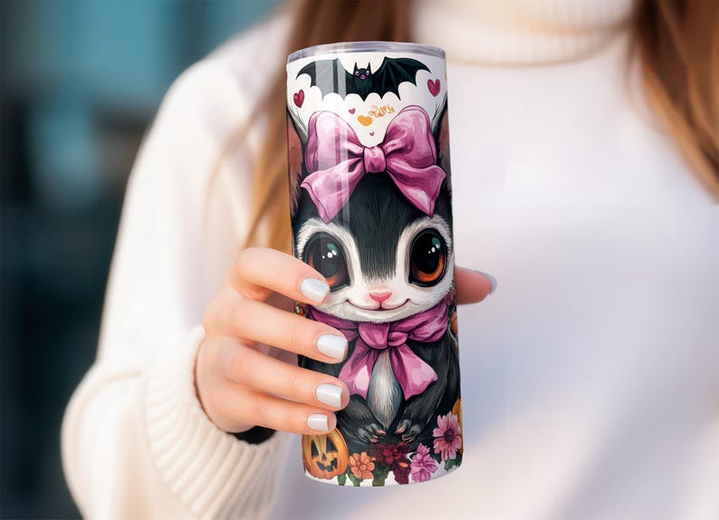 Coquette Halloween Tumbler Wrap Cute Sugar Glider Pumpkin Tumbler