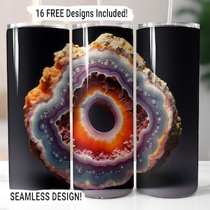 Geode Agate Marble Tumbler Wrap Seamless Sublimation Design PNG, 20 oz Skinny Tumbler Wrap Digital Download