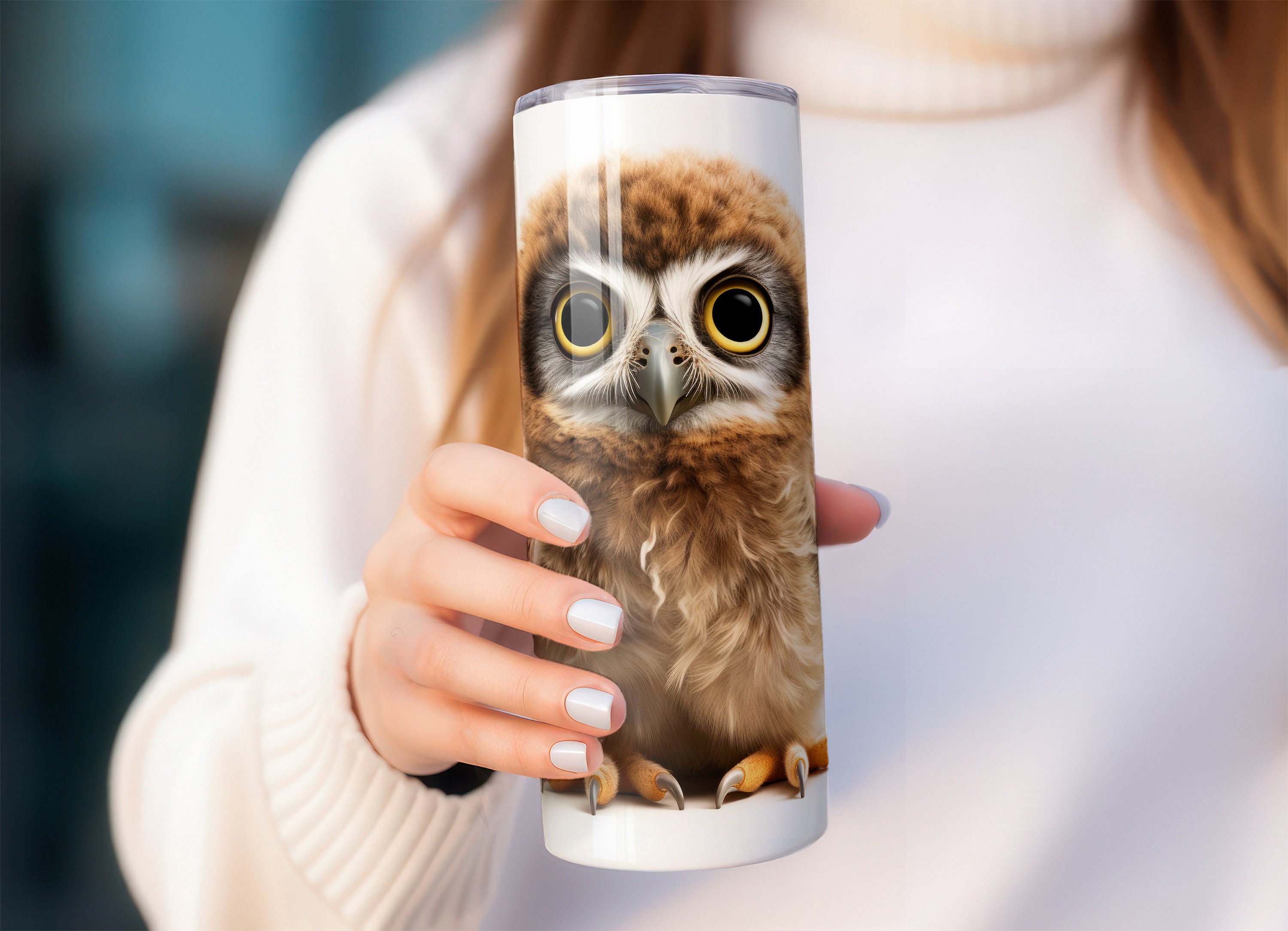 Baby Owl Tumbler Wrap Seamless Sublimation PNG, 20 Oz Skinny Tumbler ...