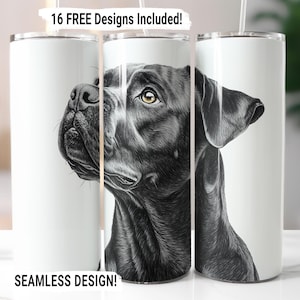 Cane Corso Dog Tumbler Wrap Seamless Sublimation PNG, 20 oz Skinny Tumbler Sublimation Dog Mom Tumbler Design Digital Download