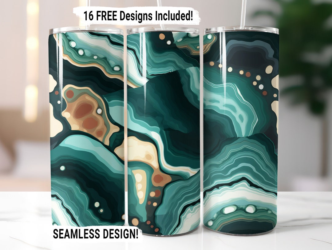 Geode Agate Marble Tumbler Wrap Seamless Sublimation Design PNG, 20 Oz ...