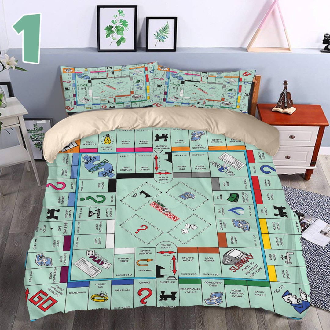Monopoly Board Game Bedding Set Monopoly Blanket Board Game - Etsy