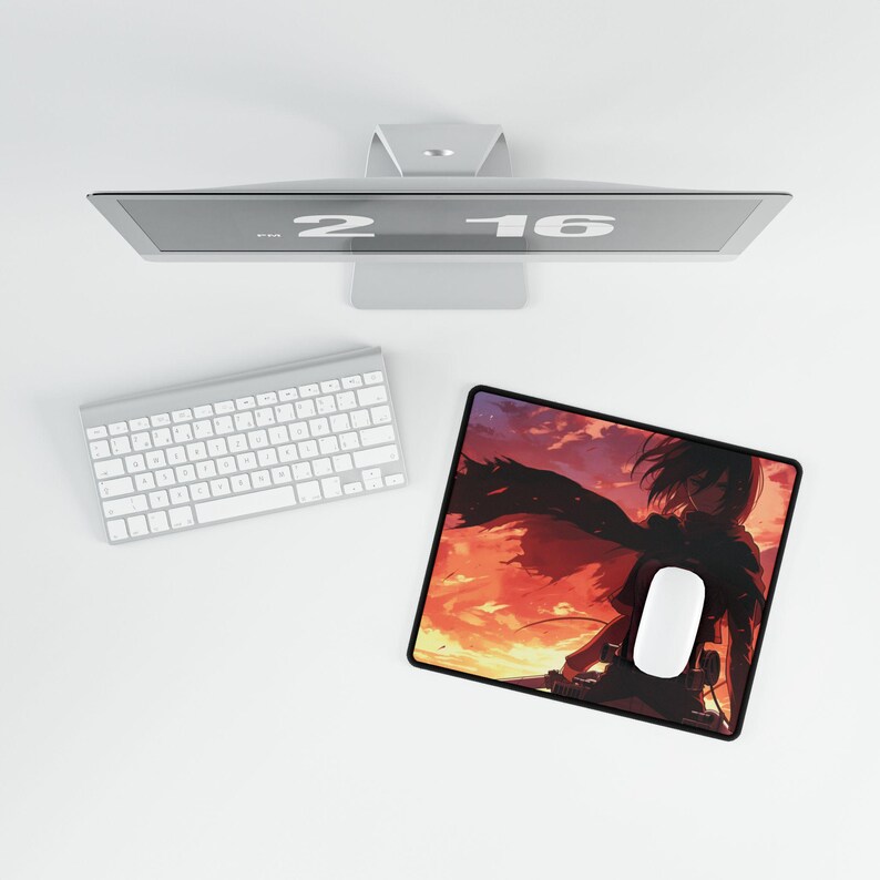 Mikasa Ackerman-muismat | Attack on Titan-bureaumat | Uniek animecadeau | Mikasa Gaming-muismat | Esthetisch bureaukussen | Bureaumat met AOT-thema afbeelding 9
