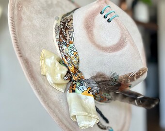 Custom/ Handcrafted Western Rancher Country Hat / Hand Burnt/ Boho Hat ...