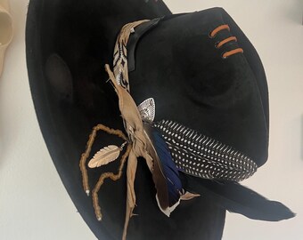 Custom/ Handcrafted Western Rancher Country Hat / Hand Burnt/ Boho Hat ...