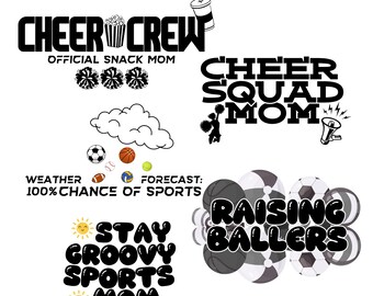 Sports Mom SVG Bundle | Game Day T-Shirt Designs (Digital Download)