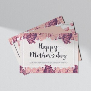 Printable Mother’s Day Card for Mom | Pink Floral Digital Greeting Card | Instant Download | Print at Home card | Instant Card Mom