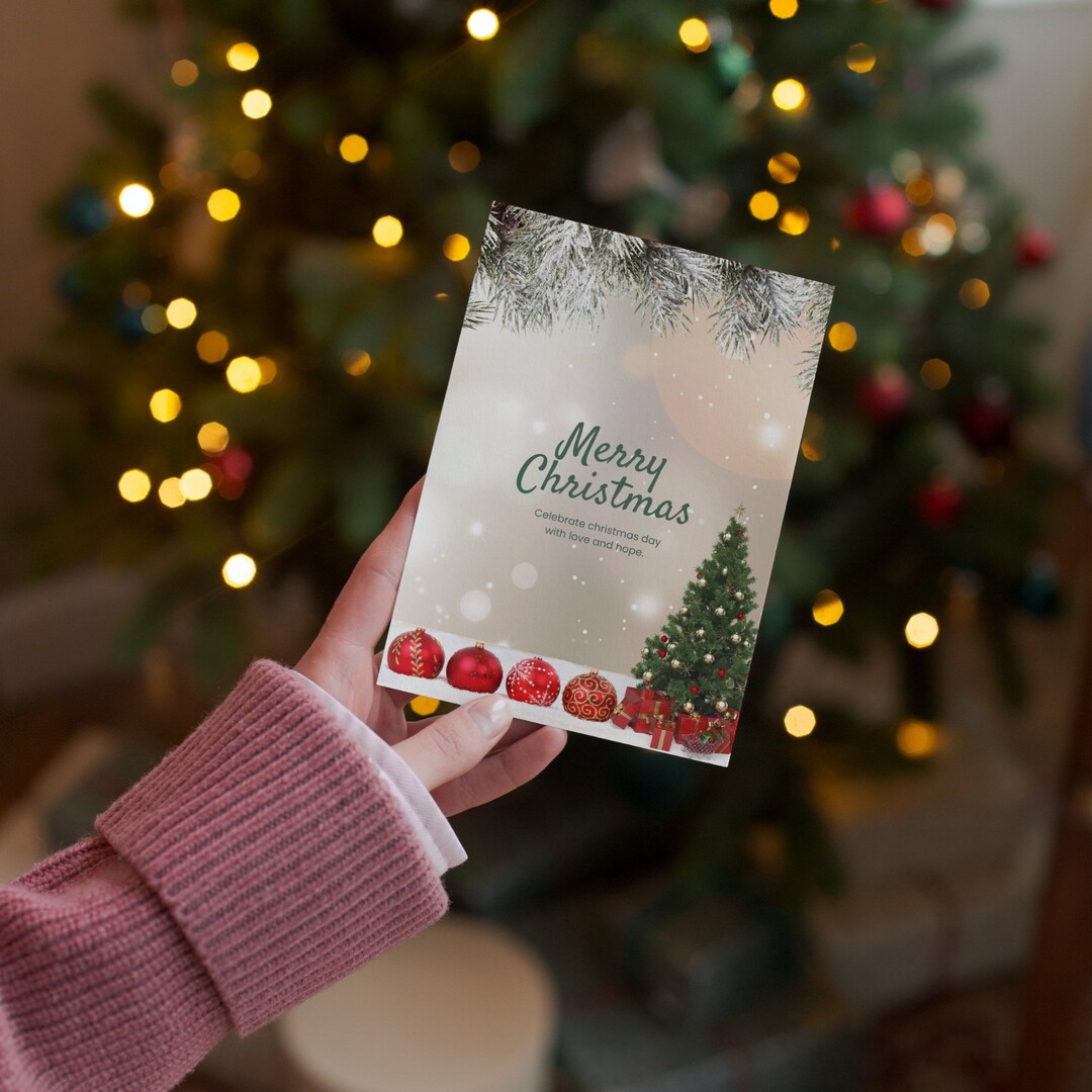 Printable Christmas Card | Modern Holiday Greeting | Downloadable ...