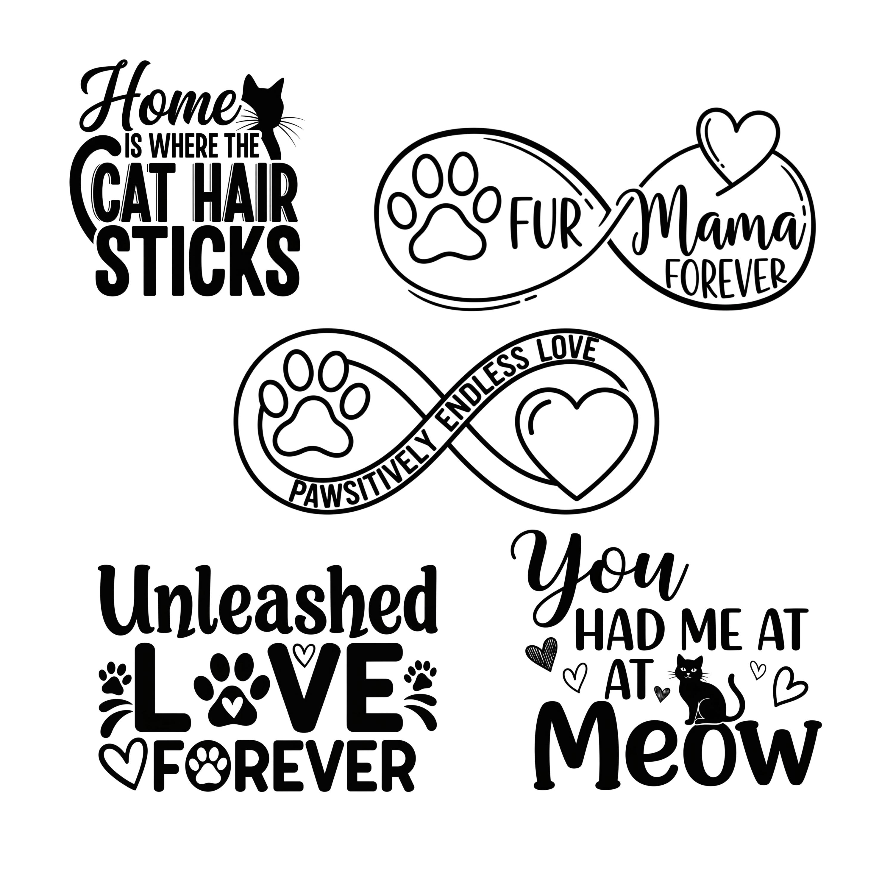 Pet Lover SVG Bundle | Cat & Dog Designs, Paw Print (digital Download ...
