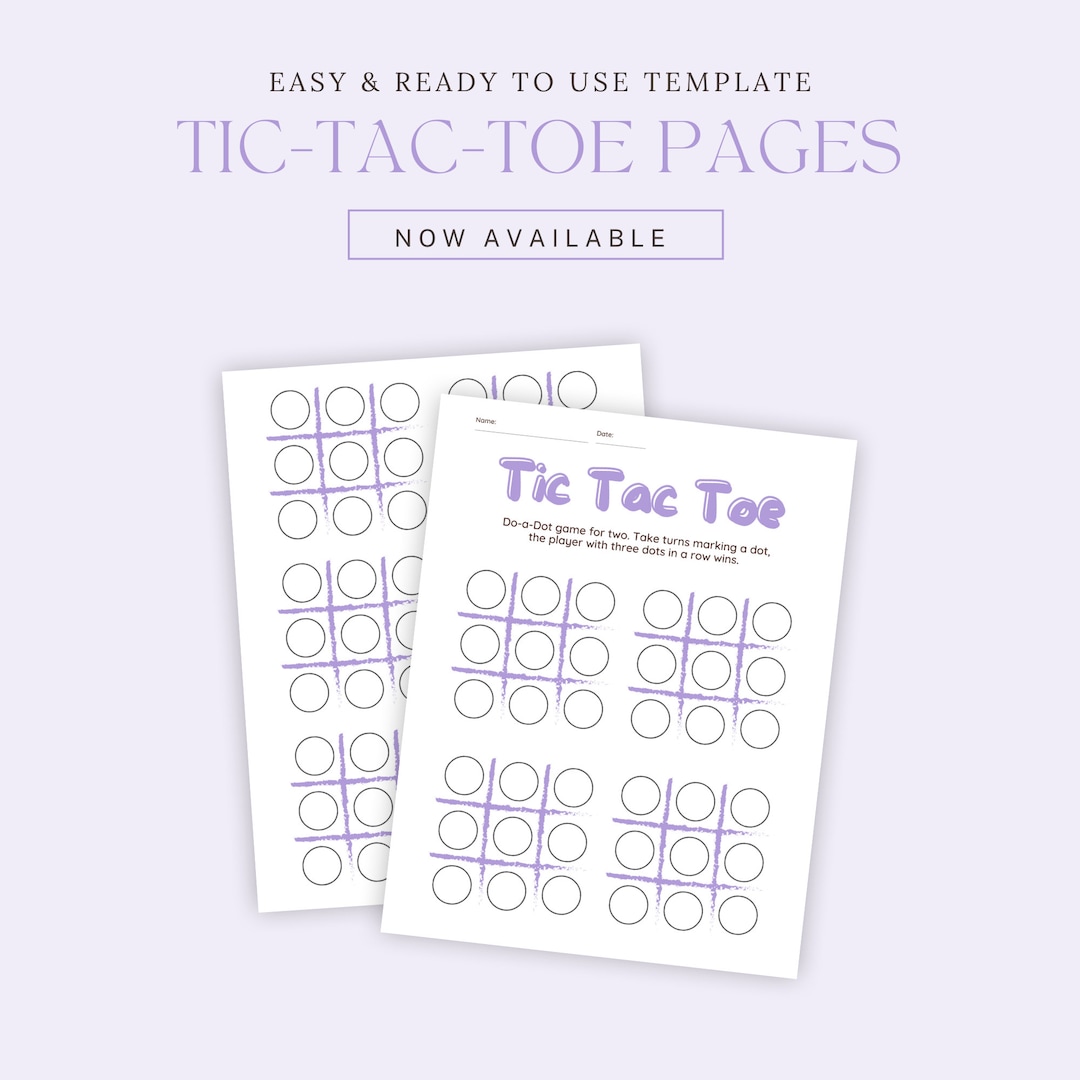 Printable Tic Tac Toe Game Sheets | Kids Educational Activity (digital ...