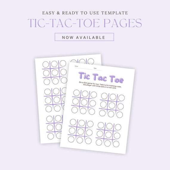 Printable Tic Tac Toe Game Sheets | Kids Educational Activity (Digital Download)