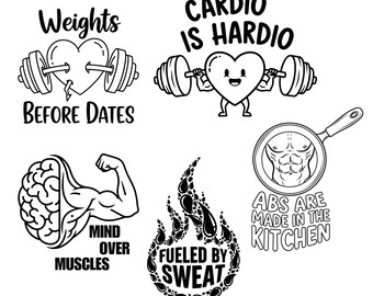 Pakiet Gym SVG | Motywujące projekty fitness (plik cyfrowy)