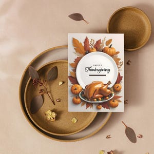 Thanksgiving-Grußkarte | Digitale Danksagungs-Karte |Druckbare Danksagungs-Karte |Erntedank-E-Karte |Sofortiger Download Herbst-Karte