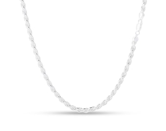 6mm Sterling Silver Rope Chain (Diamond Cut)