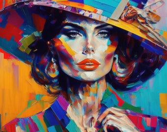 Mulher da moda, arte de IA, arte de parede, arte gerada por IA, impressão de arte digital, download digital, arte digital, arte de IA para impressão, decoração de casa