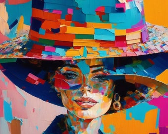 Arte da parete stampabile, Moda, Colorato, Arte da parete, Decorazione da parete, Arredamento moderno, Arte AI, Download istantaneo stampabile.