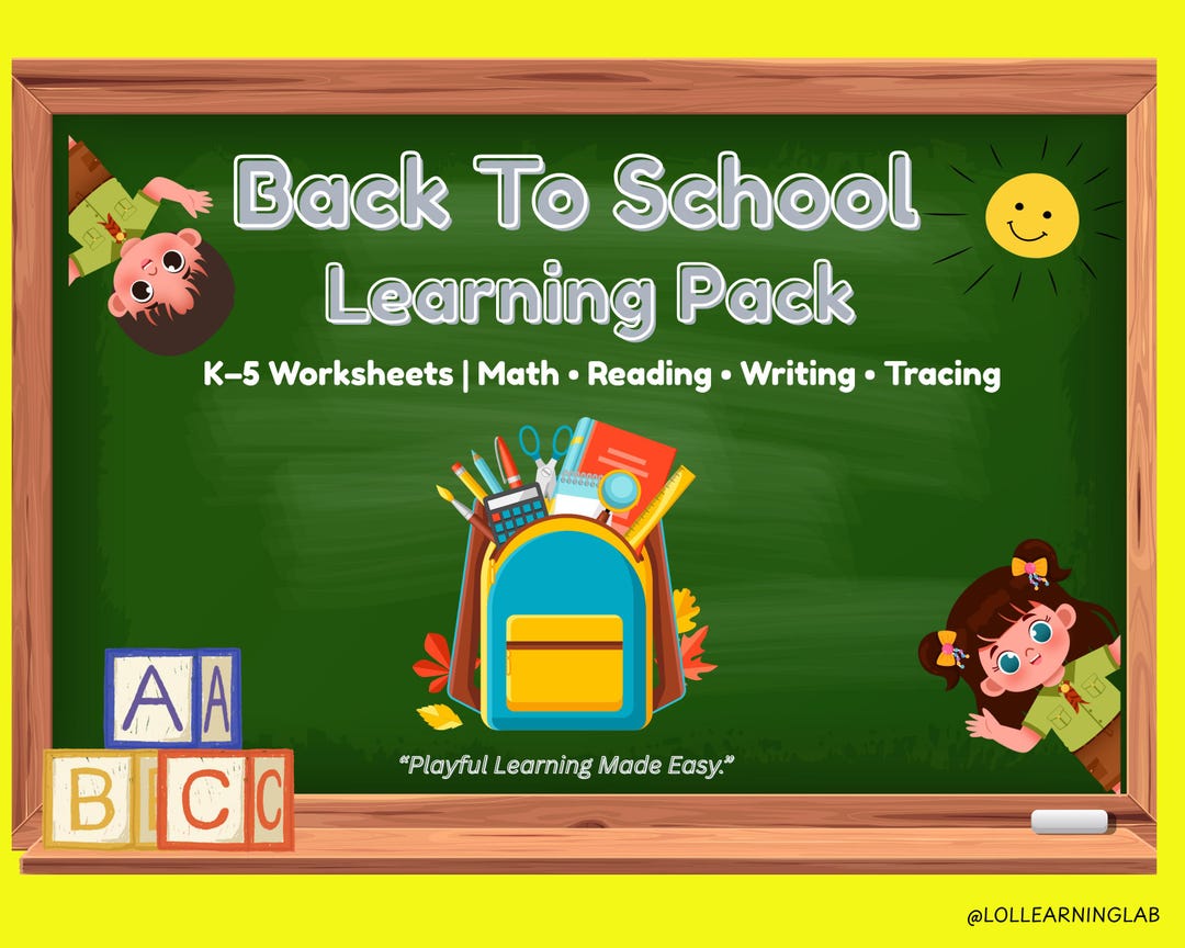 Back to School Worksheets for K-3 | Printable PDF Pack | Math, Writing ...
