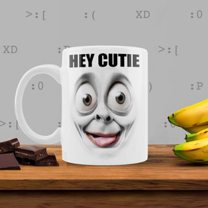 Ugly Mug Bill, Hey Cutie, Meme Coffee Mug, Meme Mug, Funny Mug, Dank Mug, Memes Mug, Funny Fire Meme Coffee Mugs