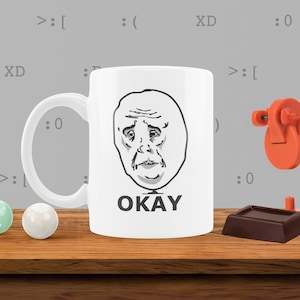 Ok... Tazza Meme, Tazza da Caffè Meme, Tazze Divertenti, Tazza da Caffè Divertente, Regalo Divertente, Regalo Divertente, Regalo Divertente per Collega, Meme Dank, Tazza Meme Dank