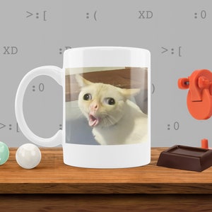 Coughing Cat Meme Mug, Meme Coffee Mug, Funny Mugs, Funny Coffee Mug, Funny Gift, Gag Gift, Funny Coworker Gift, Dank Meme, Dank Meme Mug