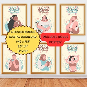 Be Kind To Yourself - Self Love Diversity Poster Bundle