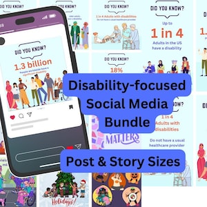 Disability-fokussierte Social Media Posts & Stories - Infografiken und Bilder
