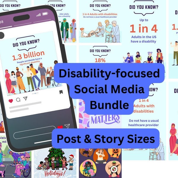 Disability-focused Social media Posts & Stories - Infographics and images